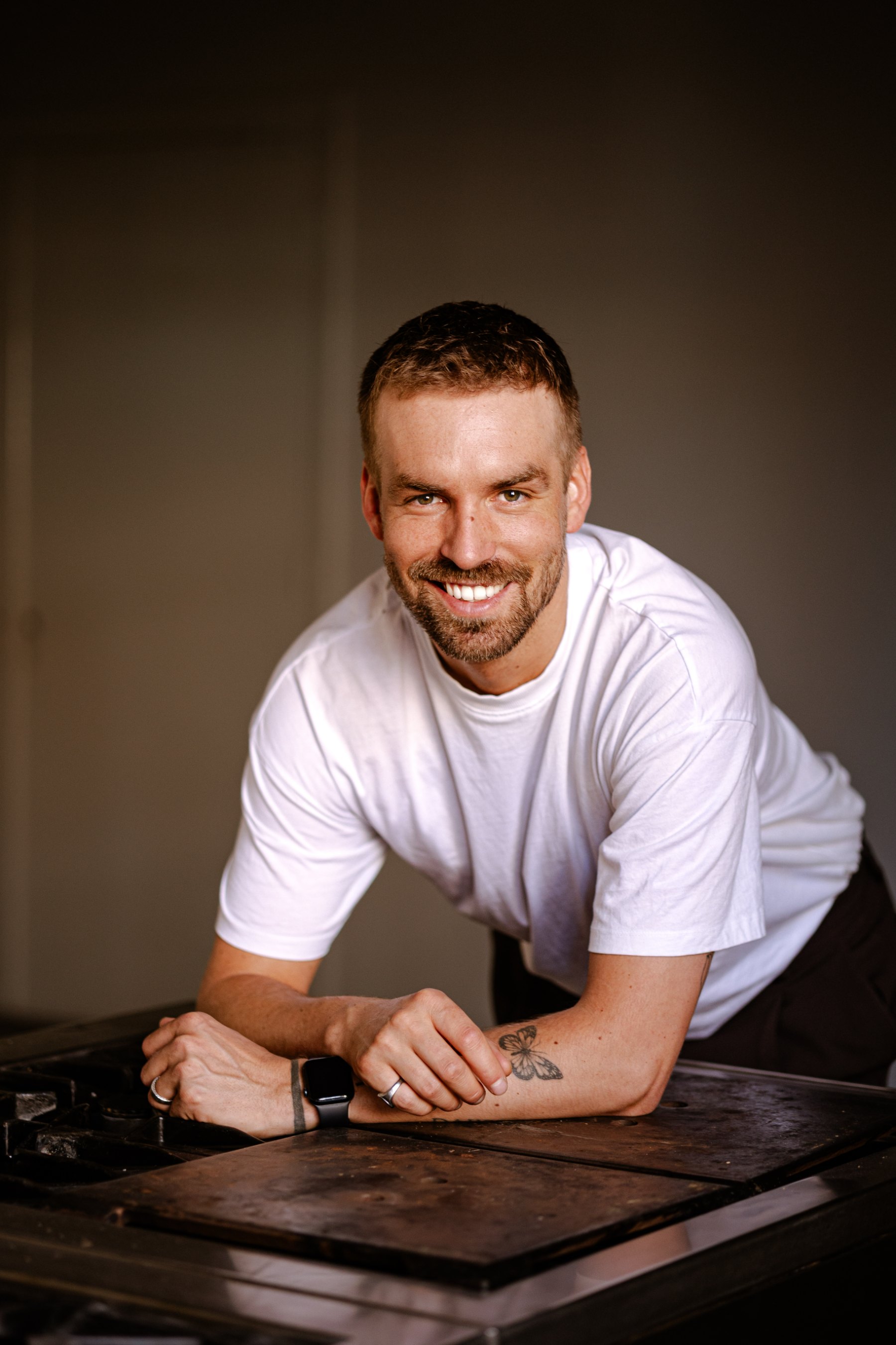 Chef Davy Roord in de keuken van Restaurant Yolie, Kloosterstraat 10 Ootmarsum